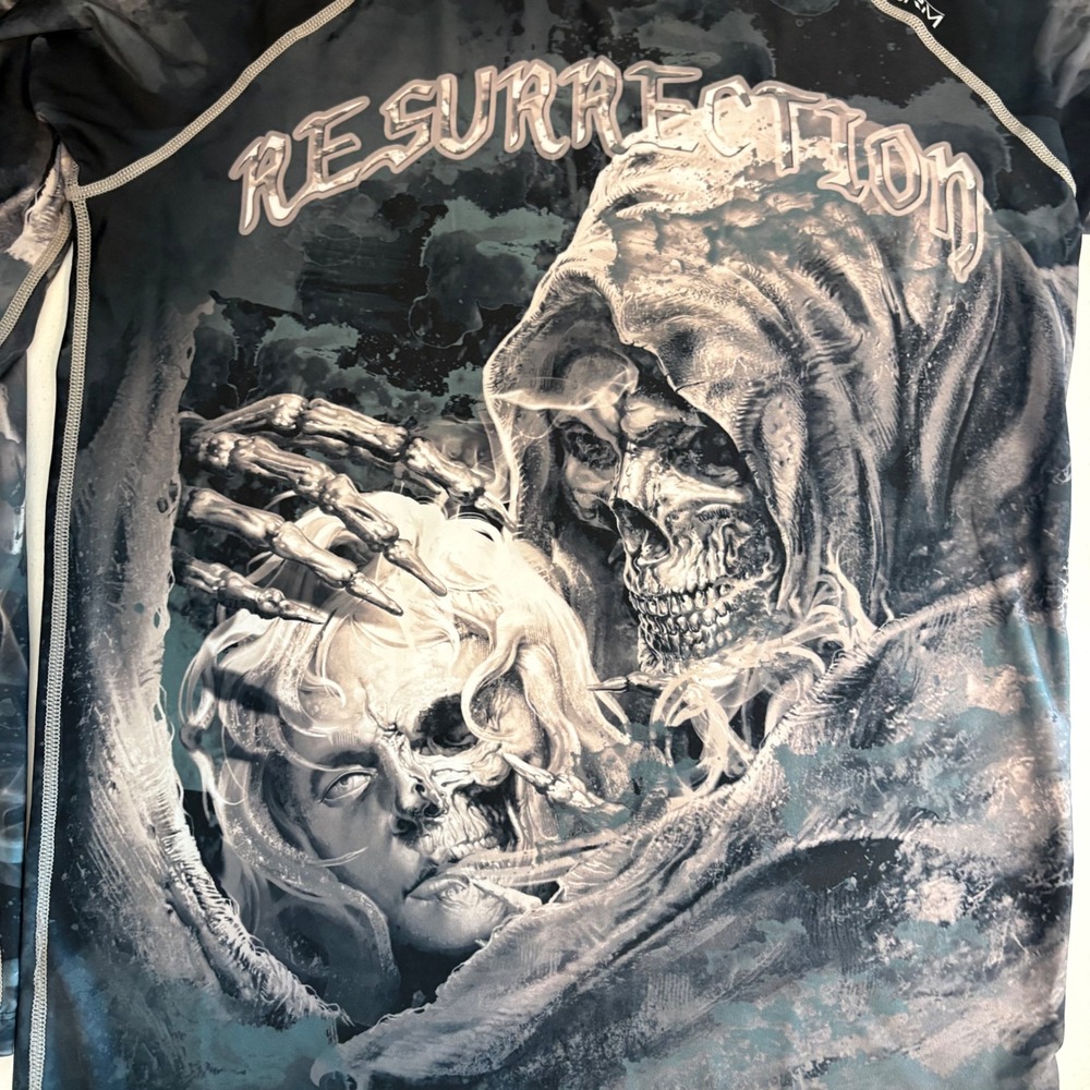 BTO Perform Resurrection Compression Shirt XL Grim Reaper Skull Long Sleeve MMA - Picture 3 of 5
